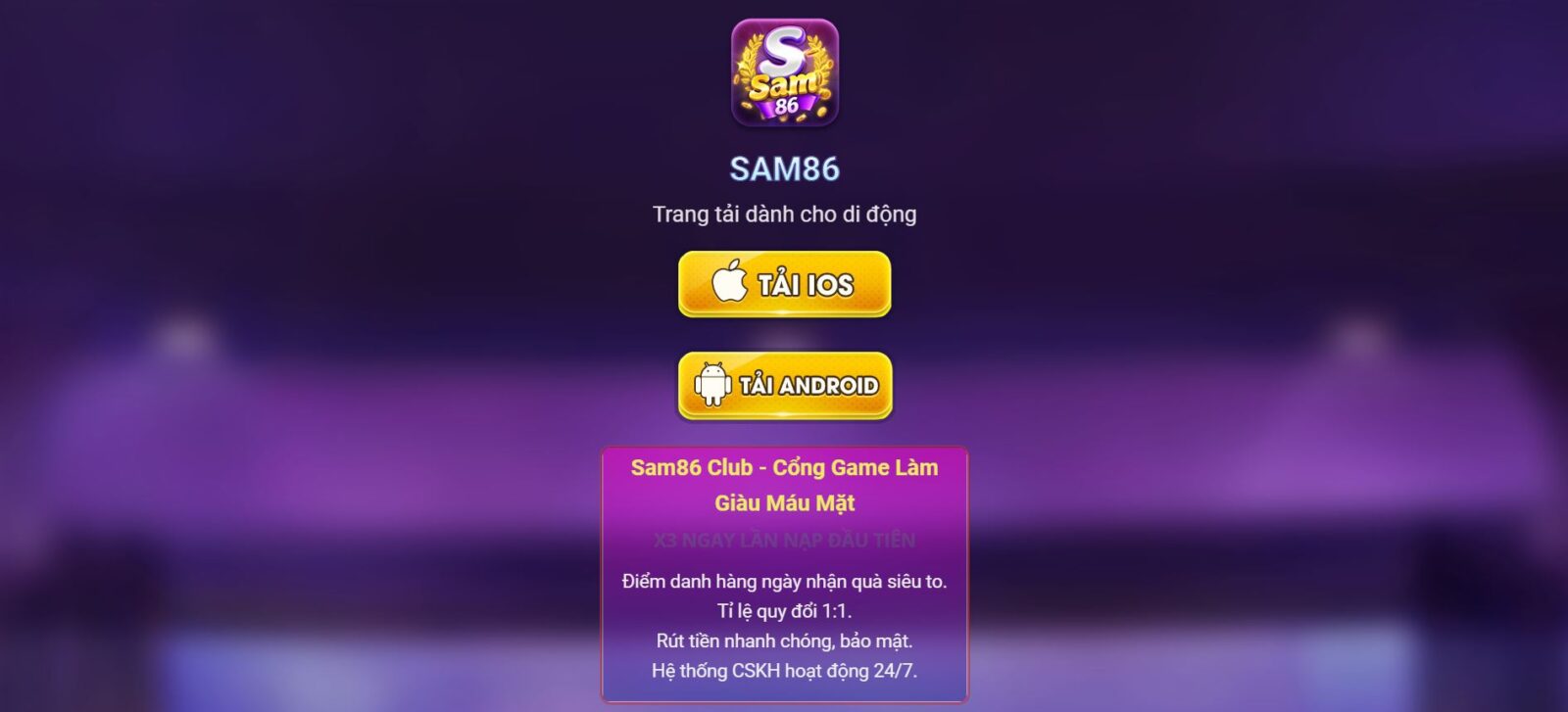 Sam86 – Siêu Phẩm Game Bài, Làm Giàu Cấp Tốc